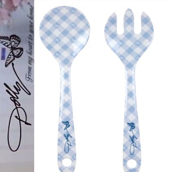 Dolly Parton Salad Server Set- Blue - Picture 1 of 3